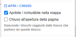 Le opzioni apri e chiudi